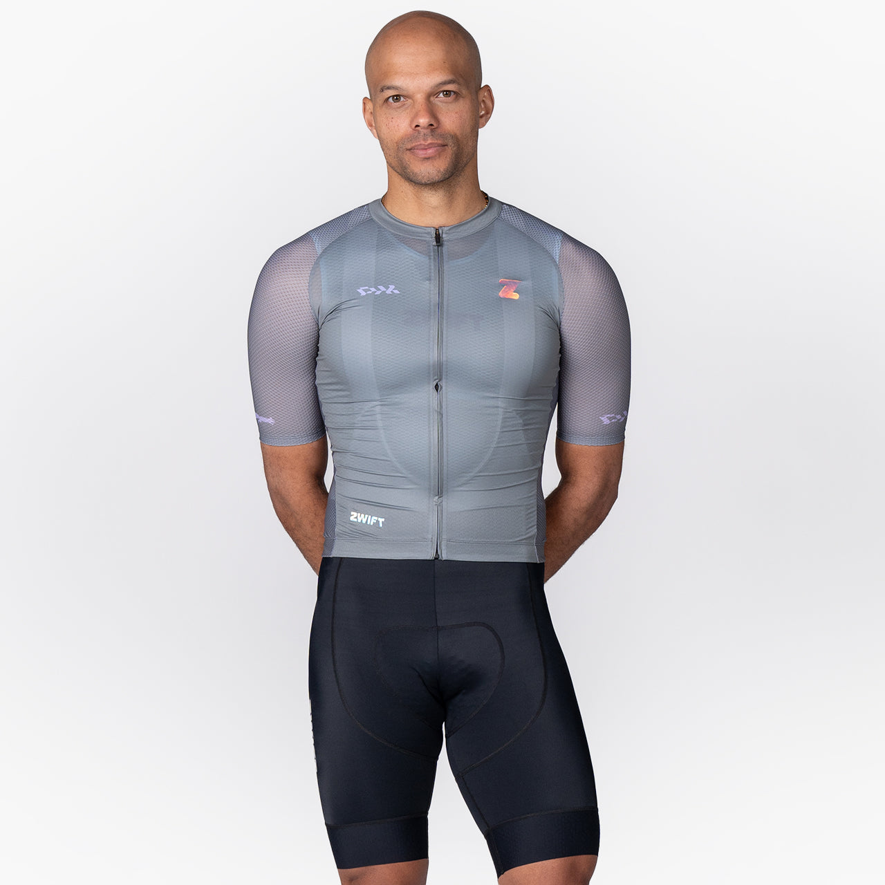 men's slate grey cycling jersey – Zwift Watopia Essentials x Pedal Mafia