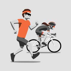 Cyclist and Runner icons